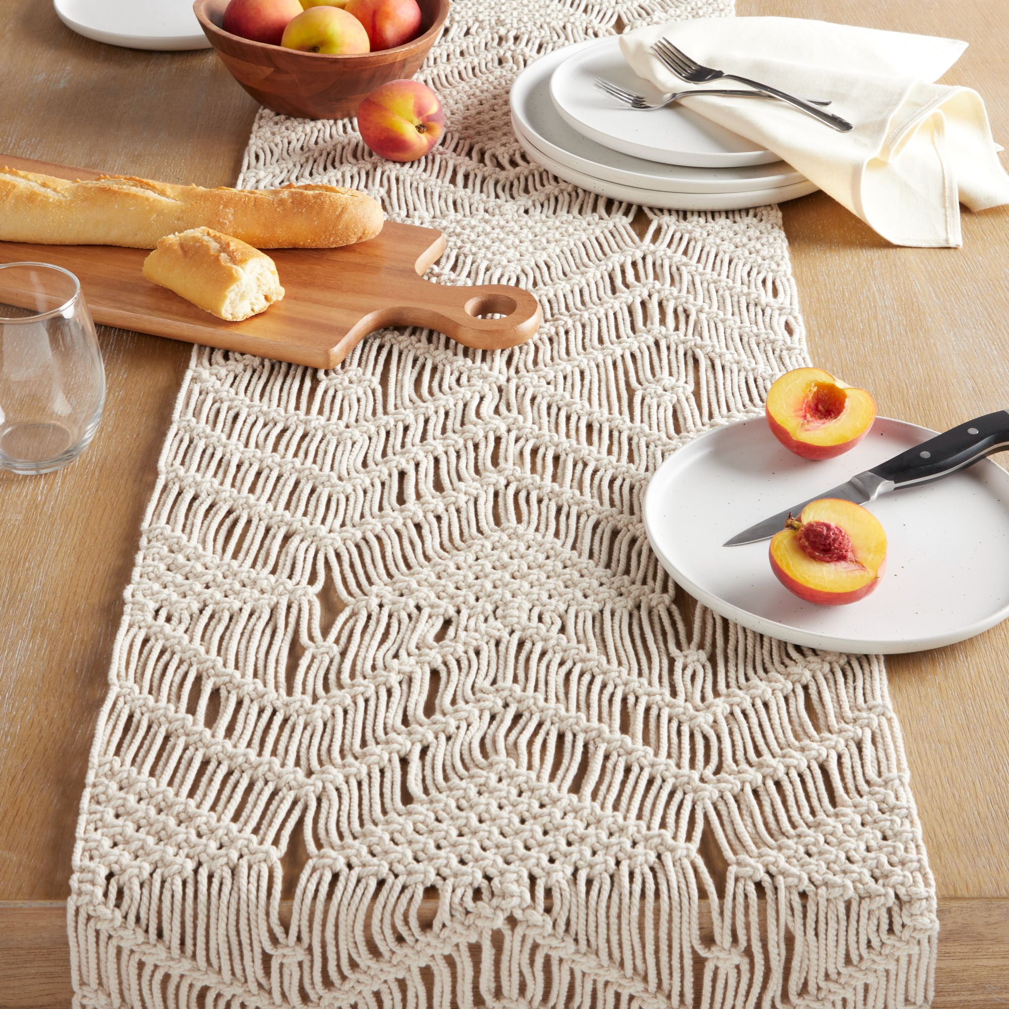 90 inch x 14 inch machine washable natural 100% cotton tablecloth