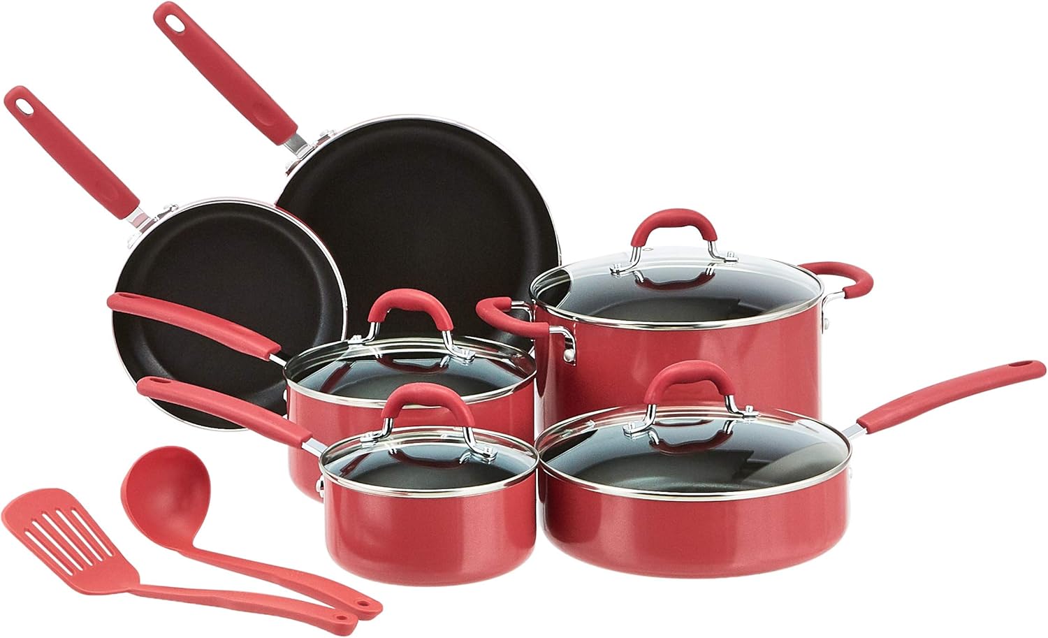 Basics Ceramic Non-Stick 12-Piece Cookware Set, Gray - Pots, Pans and Utensils